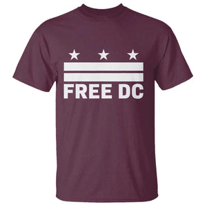 Free DC T Shirt Defend Washington D.C. Statehood Politics TS02 Maroon Print Your Wear