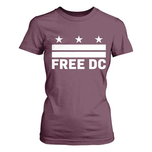 Free DC T Shirt For Women Defend Washington D.C. Statehood Politics TS02 Maroon Print Your Wear