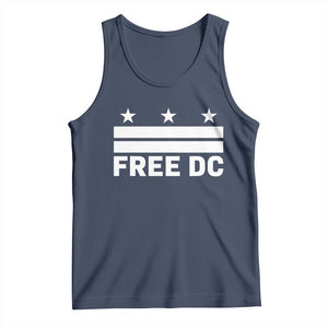 Free DC Tank Top Defend Washington D.C. Statehood Politics TS02 Navy Print Your Wear