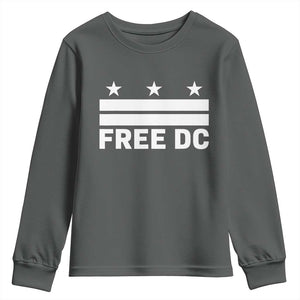 Free DC Youth Sweatshirt Defend Washington D.C. Statehood Politics TS02 Dark Heather Print Your Wear