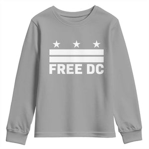Free DC Youth Sweatshirt Defend Washington D.C. Statehood Politics TS02 Sport Gray Print Your Wear