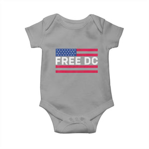 Free DC Patriotic Baby Onesie Defend Washington D.C. Statehood American Flag TS02 Sport Gray Print Your Wear