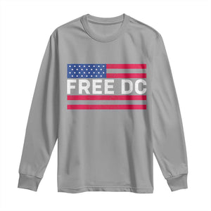 Free DC Patriotic Long Sleeve Shirt Defend Washington D.C. Statehood American Flag TS02 Sport Gray Print Your Wear