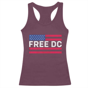 Free DC Patriotic Racerback Tank Top Defend Washington D.C. Statehood American Flag TS02 Maroon Print Your Wear