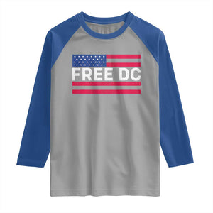 Free DC Patriotic Raglan Shirt Defend Washington D.C. Statehood American Flag TS02 Sport Gray Royal Print Your Wear