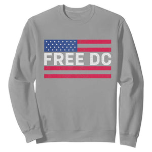 Free DC Patriotic Sweatshirt Defend Washington D.C. Statehood American Flag TS02 Sport Gray Print Your Wear