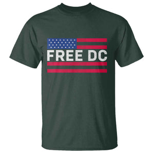 Free DC Patriotic T Shirt Defend Washington D.C. Statehood American Flag TS02 Dark Forest Green Print Your Wear