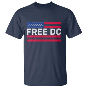Free DC Patriotic T Shirt Defend Washington D.C. Statehood American Flag TS02 Navy Print Your Wear