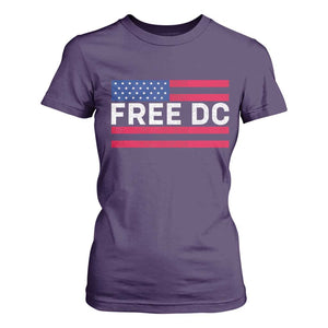 Free DC Patriotic T Shirt For Women Defend Washington D.C. Statehood American Flag TS02 Purple Print Your Wear
