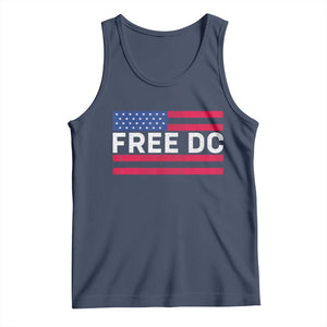 Free DC Patriotic Tank Top Defend Washington D.C. Statehood American Flag TS02 Navy Print Your Wear