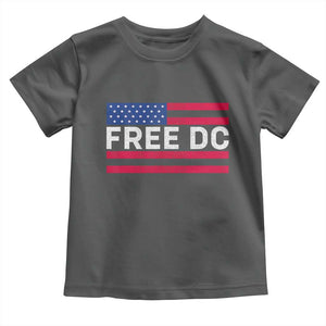 Free DC Patriotic Toddler T Shirt Defend Washington D.C. Statehood American Flag TS02 Dark Heather Print Your Wear