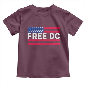 Free DC Patriotic Toddler T Shirt Defend Washington D.C. Statehood American Flag TS02 Maroon Print Your Wear