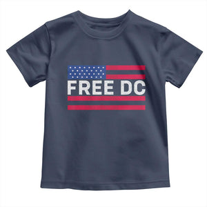 Free DC Patriotic Toddler T Shirt Defend Washington D.C. Statehood American Flag TS02 Navy Print Your Wear