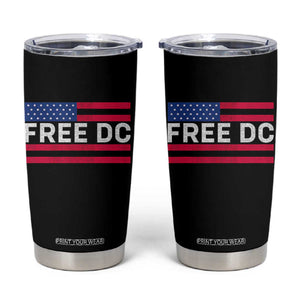 Free DC Patriotic Tumbler Cup Defend Washington D.C. Statehood American Flag TS02 Black Print Your Wear