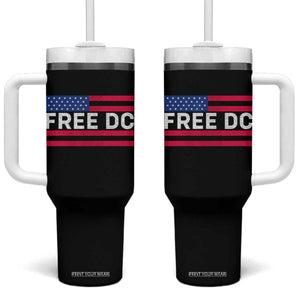 Free DC Patriotic Tumbler With Handle Defend Washington D.C. Statehood American Flag TS02 One Size: 40 oz Black Print Your Wear