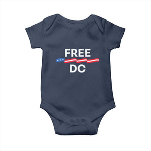 Free DC Baby Onesie Defend Washington D.C. Statehood Rights TS02 Navy Print Your Wear