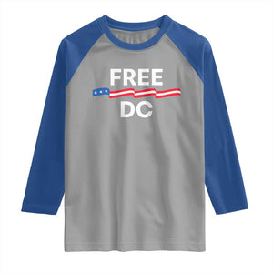 Free DC Raglan Shirt Defend Washington D.C. Statehood Rights TS02 Sport Gray Royal Print Your Wear