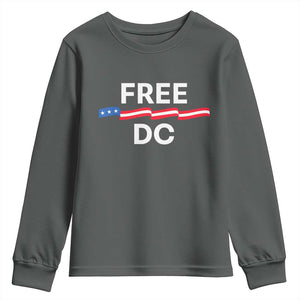 Free DC Youth Sweatshirt Defend Washington D.C. Statehood Rights TS02 Dark Heather Print Your Wear
