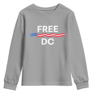 Free DC Youth Sweatshirt Defend Washington D.C. Statehood Rights TS02 Sport Gray Print Your Wear