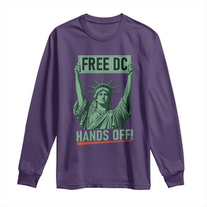 Free DC Hands Off Long Sleeve Shirt Statue of Liberty for Washington D.C. Rights TS02 Purple Print Your Wear