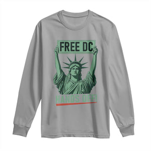 Free DC Hands Off Long Sleeve Shirt Statue of Liberty for Washington D.C. Rights TS02 Sport Gray Print Your Wear