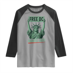 Free DC Hands Off Raglan Shirt Statue of Liberty for Washington D.C. Rights TS02 Sport Gray Black Print Your Wear