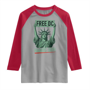 Free DC Hands Off Raglan Shirt Statue of Liberty for Washington D.C. Rights TS02 Sport Gray Red Print Your Wear