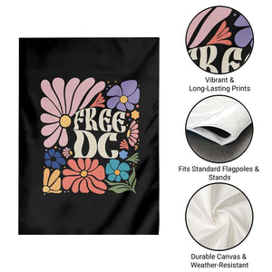 Free DC Subtle Groovy Floral Garden Flag Washington D.C. Rights Retro Hippie Style TS02 Print Your Wear