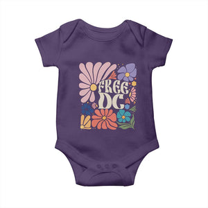 Free DC Subtle Groovy Floral Baby Onesie Washington D.C. Rights Retro Hippie Style TS02 Purple Print Your Wear