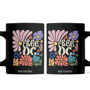 Free DC Subtle Groovy Floral Coffee Mug Washington D.C. Rights Retro Hippie Style TS02 Black Print Your Wear