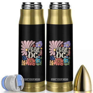 Free DC Subtle Groovy Floral Bullet Tumbler Washington D.C. Rights Retro Hippie Style TS02 Black Print Your Wear