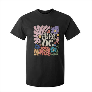 Free DC Subtle Groovy Floral T Shirt For Kid Washington D.C. Rights Retro Hippie Style TS02 Black Print Your Wear