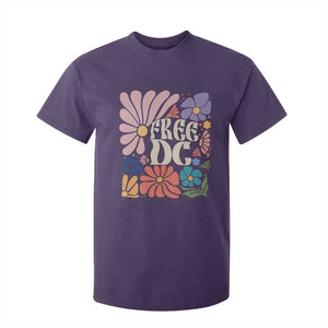 Free DC Subtle Groovy Floral T Shirt For Kid Washington D.C. Rights Retro Hippie Style TS02 Purple Print Your Wear