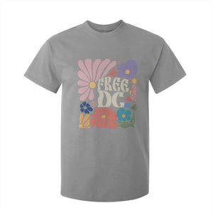 Free DC Subtle Groovy Floral T Shirt For Kid Washington D.C. Rights Retro Hippie Style TS02 Sport Gray Print Your Wear