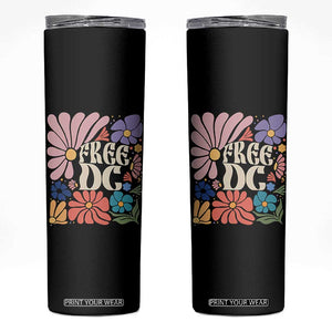 Free DC Subtle Groovy Floral Skinny Tumbler Washington D.C. Rights Retro Hippie Style TS02 Black Print Your Wear