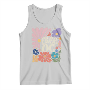 Free DC Subtle Groovy Floral Tank Top Washington D.C. Rights Retro Hippie Style TS02 Ash Print Your Wear