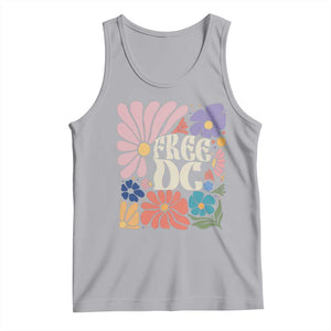 Free DC Subtle Groovy Floral Tank Top Washington D.C. Rights Retro Hippie Style TS02 Athletic Heather Print Your Wear
