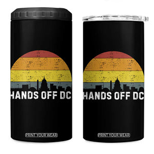 Hands Off DC 4 in 1 Can Cooler Tumbler Retro Washington D.C. Skyline TS02 One Size: 16 oz Black Print Your Wear