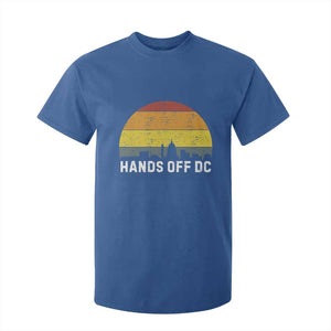 Hands Off DC T Shirt For Kid Retro Washington D.C. Skyline TS02 Royal Blue Print Your Wear