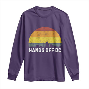 Hands Off DC Long Sleeve Shirt Retro Washington D.C. Skyline TS02 Purple Print Your Wear