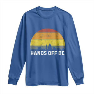 Hands Off DC Long Sleeve Shirt Retro Washington D.C. Skyline TS02 Royal Blue Print Your Wear