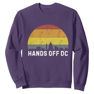 Hands Off DC Sweatshirt Retro Washington D.C. Skyline TS02 Purple Print Your Wear