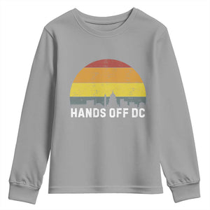 Hands Off DC Youth Sweatshirt Retro Washington D.C. Skyline TS02 Sport Gray Print Your Wear