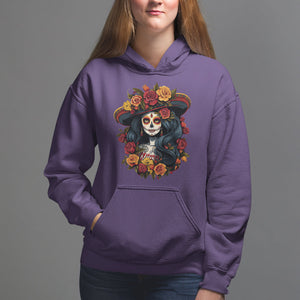 Day of the Dead Women Hoodie La Catrina De Los Muertos Calavera Sugar Skull Women TS02 Purple Printyourwear