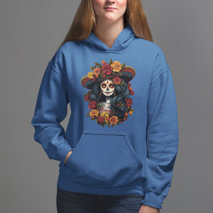 Day of the Dead Women Hoodie La Catrina De Los Muertos Calavera Sugar Skull Women TS02 Royal Blue Printyourwear