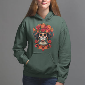 Day of the Dead Women Hoodie Dia De Los Muertos Calavera Sugar Skull Women TS02 Dark Forest Green Printyourwear