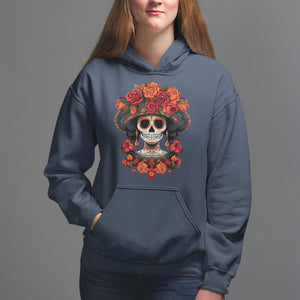 Day of the Dead Women Hoodie Dia De Los Muertos Calavera Sugar Skull Women TS02 Navy Printyourwear