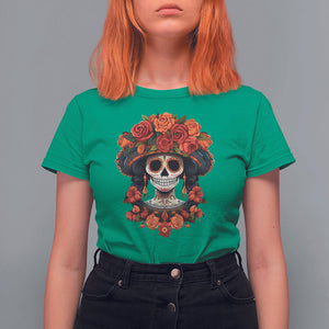 Day of the Dead Women T Shirt For Women Dia De Los Muertos Calavera Sugar Skull Women TS02 Irish Green Printyourwear