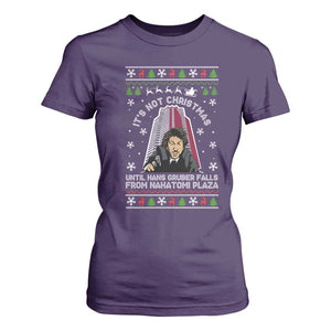 Nakatomi Plaza T Shirt For Women It's Not Christmas Until Hans Gruber Falls TS02 Purple Print Your Wear
