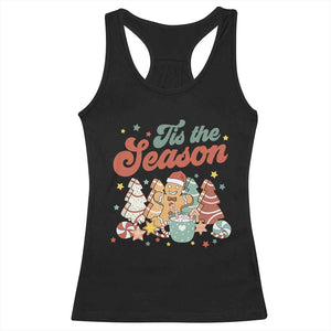 Christmas Cookies Racerback Tank Top Tis The Season Xmas Tree Cakes Gingerbread Man Retro Groovy TS02 Black Print Your Wear